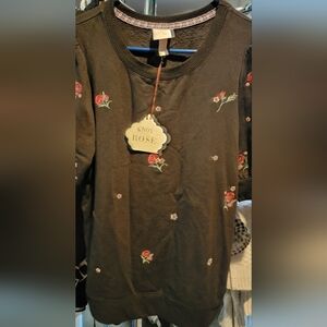 Knox rose blouse, black,small